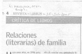 Relaciones (literarias) de familia.