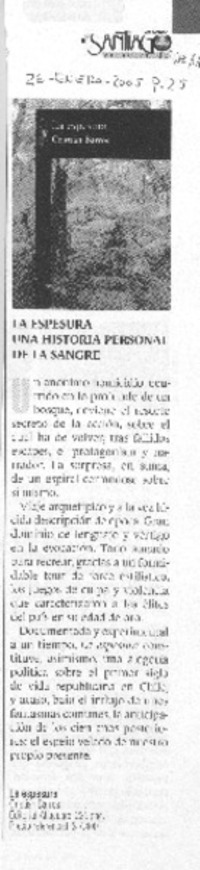 La Espesura una historia personal de la sangre