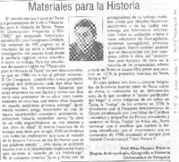 Materiales para la historia