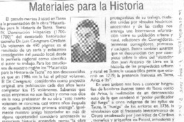 Materiales para la historia