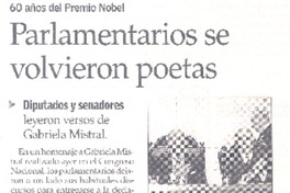 Parlamentarios se volvieron poetas