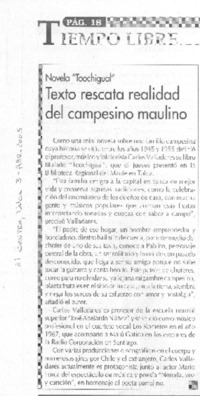 Texto rescata realidad del campesino maulino