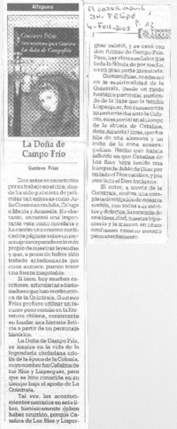 La Doña de Campo Frío