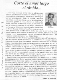 Corto el amor largo el olvido...