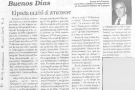 El Poeta murió al amanecer.
