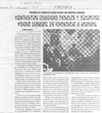 Cantautor Eduardo Peralta y escritor Pedro Lemebel en homenaje a Neruda