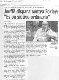 Jouffé dispara contra Foxley: "es un siútico ordinario"