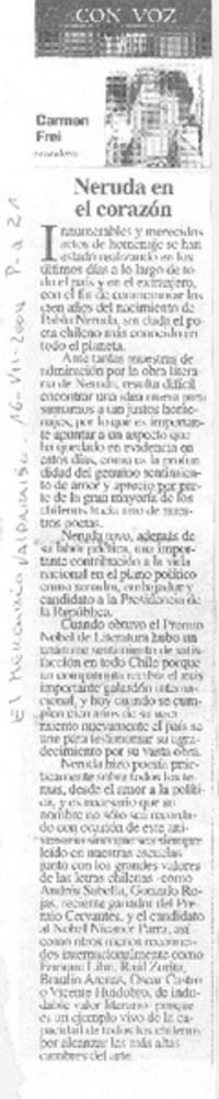 Neruda en el corazón