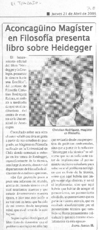 Aconcagüino magíster en filosofía presenta libro sobre Heidegger