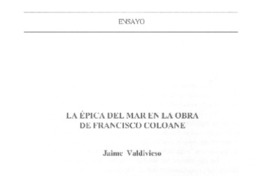 La épica del mar en la obra de Francisco coloane