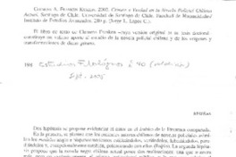 Crimen y verdad en la novela policial chilena actual