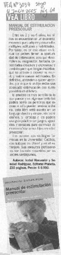 Manual de estimulación preescolar.