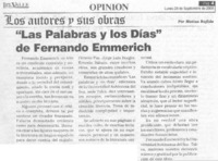 "Las palabras y los días" de Fernando Emmerich.