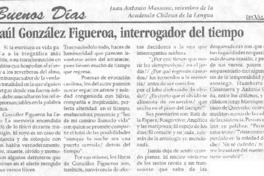 Raúl González Figueroa, interrogador del tiempo.