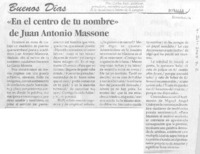 "En el centro de tu nombre" de Juan Antonio Massone.