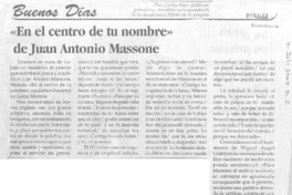 "En el centro de tu nombre" de Juan Antonio Massone.