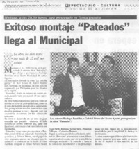 Exitoso montaje "Pateados" lega al Municipal