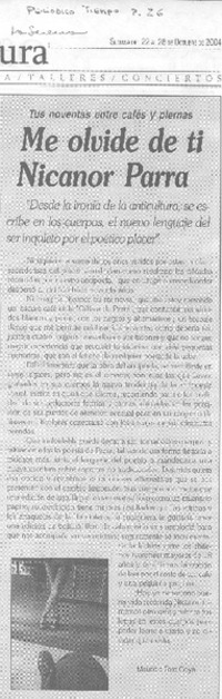 Me olvidé de tí Nicanor Parra