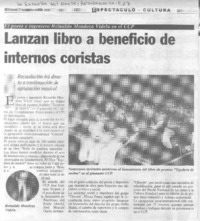 Lanzan libro a beneficio de internos coristas.
