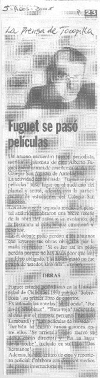 Fuguet se pasó películas