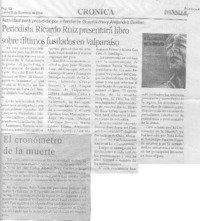 Periodista Ricardo Ruiz presentará libro sobre últimos fusilados en Valparaíso.