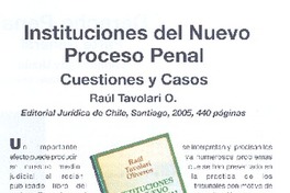 Instituciones del nuevo proceso penal