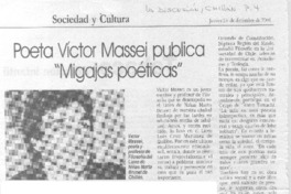 Poeta Víctor Massei publica "Migajas poéticas".