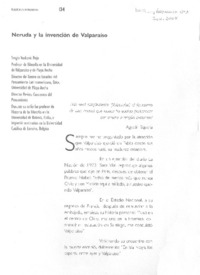 Neruda y la invención de Valparaíso.