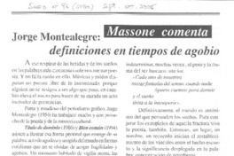 Jorge Montealegre: definiciones en tiempos de agobio.