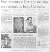 Fue prensentado libro con inéditas confesiones de Jorge González.