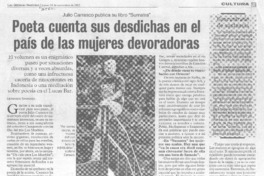 Poeta cuenta sus desdichas en el país de las mujeres devoradoras. (entrevistas)