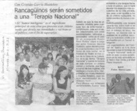 Rancaguinos serán sometidos a una "Terapia Nacional".