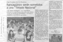 Rancaguinos serán sometidos a una "Terapia Nacional".