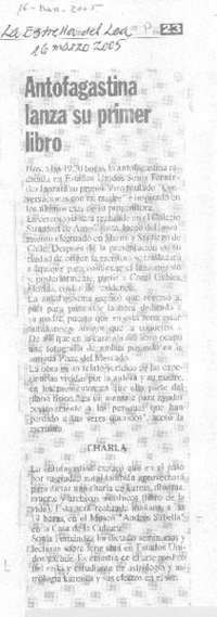 Antofagastina lanza su primer libro.