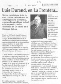 Luis durand, en La Frontera...