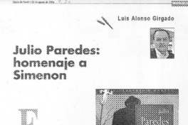 Julio Paredes: homenaje a Simenon