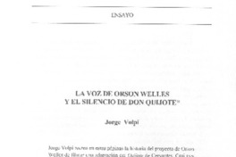 La voz de Orson Welles y el silencio de Don Quijote