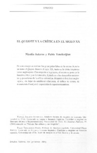 El Quijote y la crítica en el siglo XX