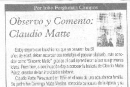 Observo y comento: Claudio Matte.