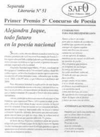 Alejandra Jaque, todo futuro en la poesía nacional.