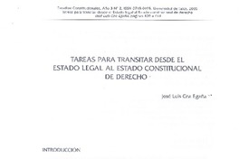 Tareas para transitar desde el estado legal al estado constitucional de derecho