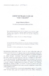 Sobre mi traducción de "Ser y tiempo"