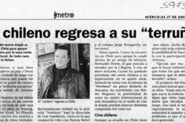 Un chileno regresa a su "terruño"  [artículo] X. O.