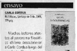 Ideas y Ocurrencias  [artículo] Carla Aguirre