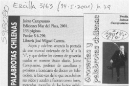 Groserías y palabrotas chilenas  [artículo] Rosa María Verdejo