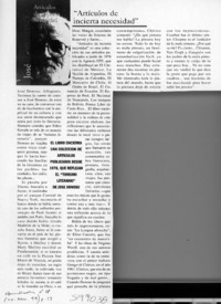 "Artículos de incierta necesidad"  [artículo]