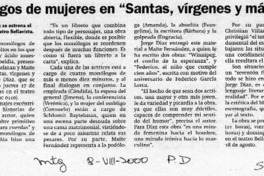 Monólogos de mujeres en "Santas, vírgenes y mártires"  [artículo]