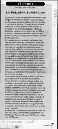 "La palabra sumergida"  [artículo] Eduardo Guerrero