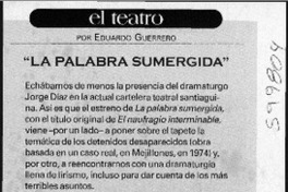 "La palabra sumergida"  [artículo] Eduardo Guerrero