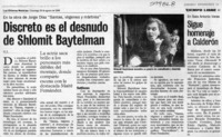Discreto es el desnudo de Shlomit Baytelman  [artículo] M. S.